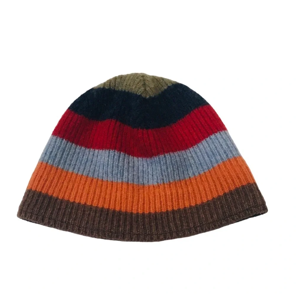 Gap Lambs Wool Knit Striped Multicolors Winter Snow Hat One Size